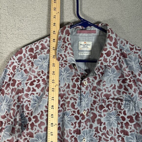 Tommy Bahama Jeans Shirt Men’s Size M Island Crafted Blue Red Floral Print L/S - Picture 9 of 14